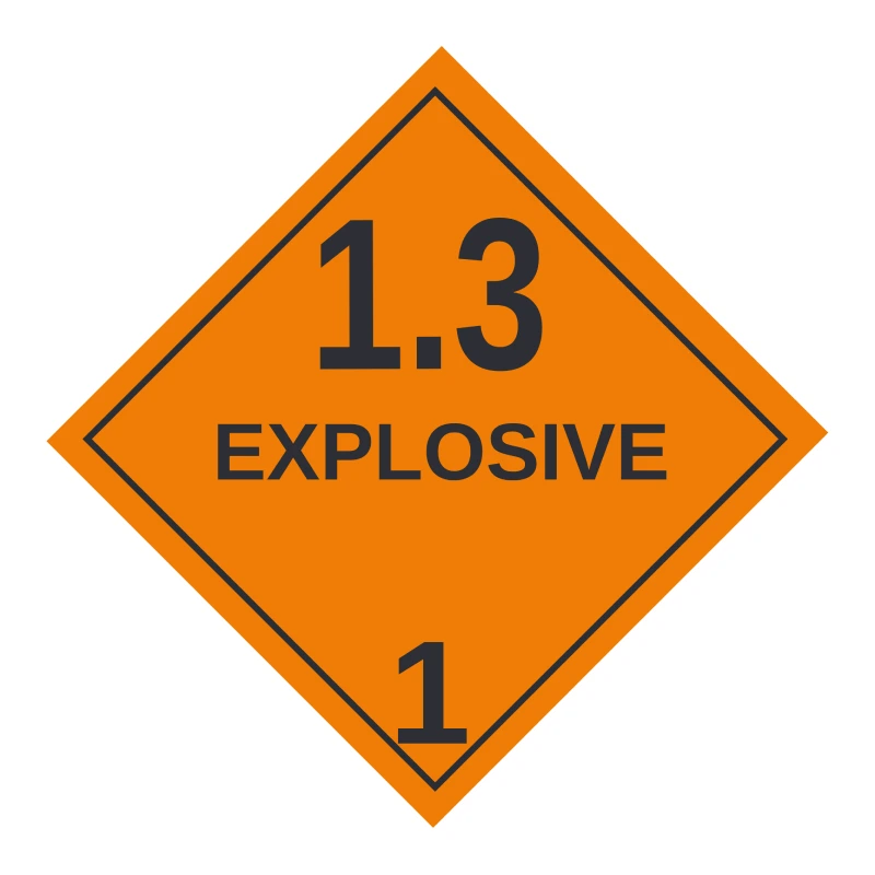 Class 1.3 Explosive Goods Label